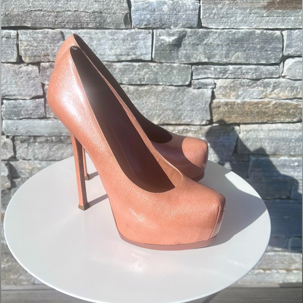 YSL Tribute platform stiletto, pearlescent pink size 40.5/9.5